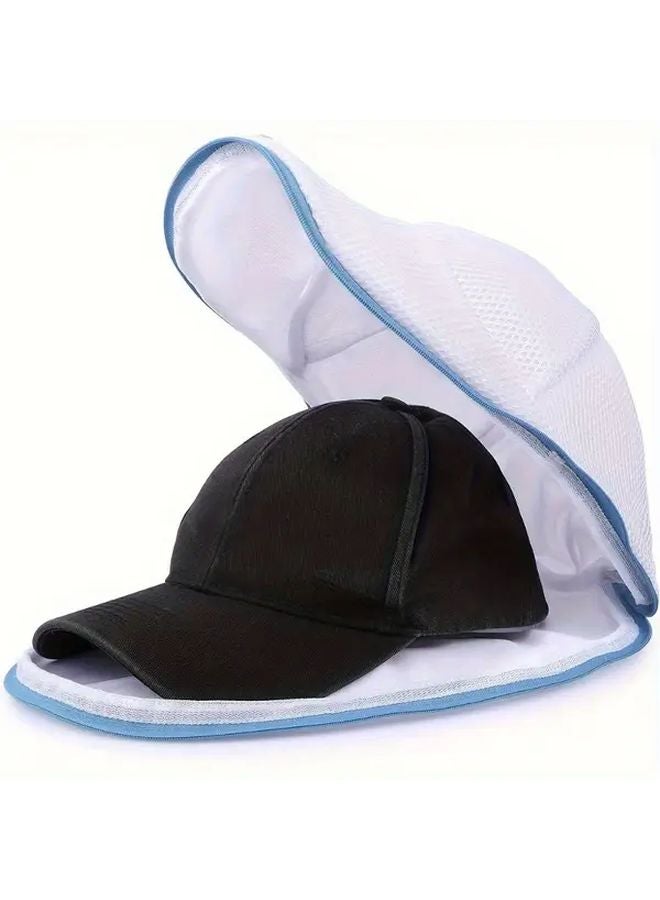 Blue Portable Self Standing Hat And Clothing Washer Protector With Zipper Closure Laundry Cage - Image 4